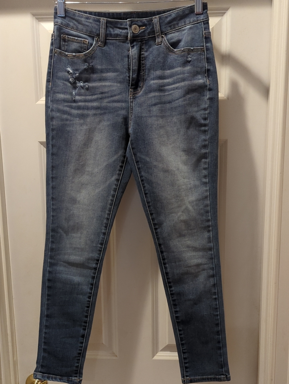 Time and Tru Light Blue Skinny Jeans with Subtle Distressing